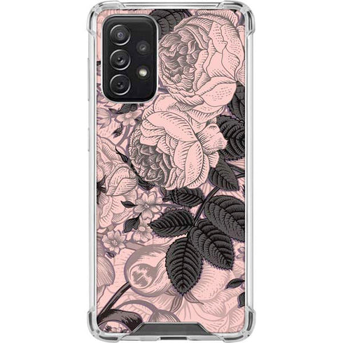 Rose Quartz Floral Galaxy A72 5G Clear Case